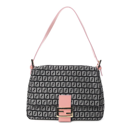 Fendi Zucchino Mama Baguette Navy Pink 1 of 10