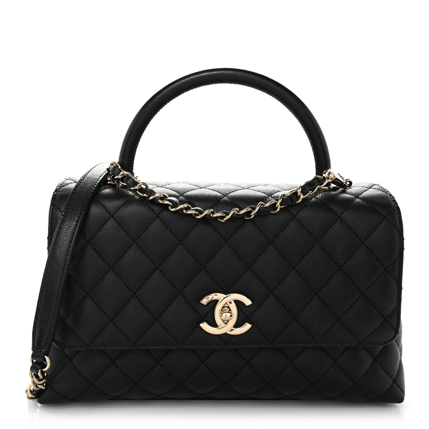 Chanel Caviar Quilted Small Coco Handle Flap Black 1 of 10