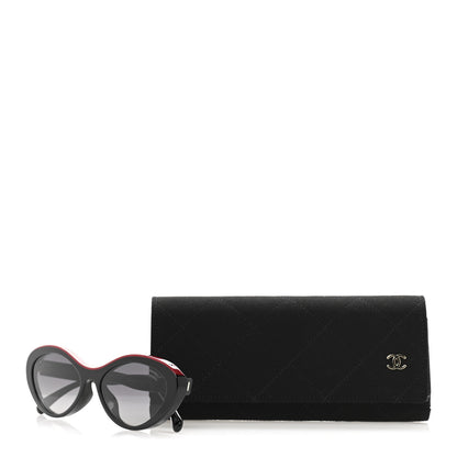 Chanel Acetate Polarized Oval Sunglasses 5416-A Black Red 8 of 8