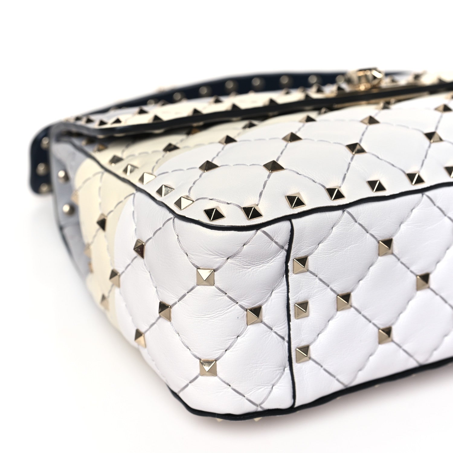 Valentino Garavani Nappa Medium Rockstud Spike Striped Shoulder Bag Multicolor 7 of 8