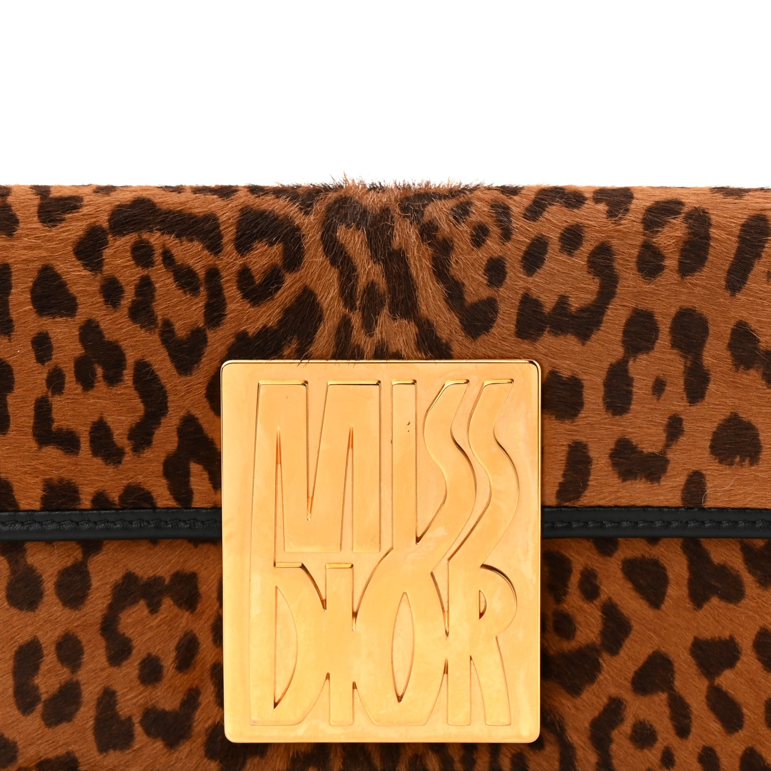 Christian Dior Calfskin Pony Hair Leopard Print Miss Dior Flap Black 8 of 10