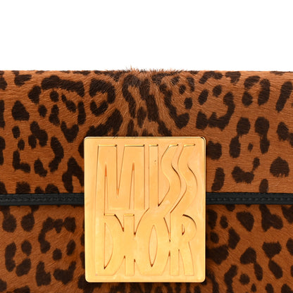 Christian Dior Calfskin Pony Hair Leopard Print Miss Dior Flap Black 8 of 10