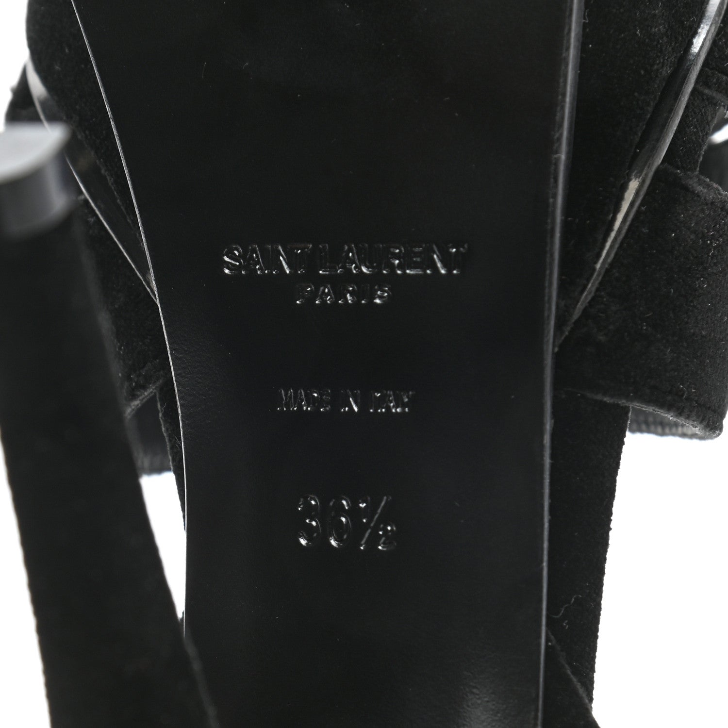 Saint Laurent Velvet Tribute 105 Platform Sandals 36.5 Black 6 of 7