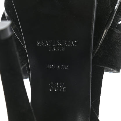 Saint Laurent Velvet Tribute 105 Platform Sandals 36.5 Black 6 of 7