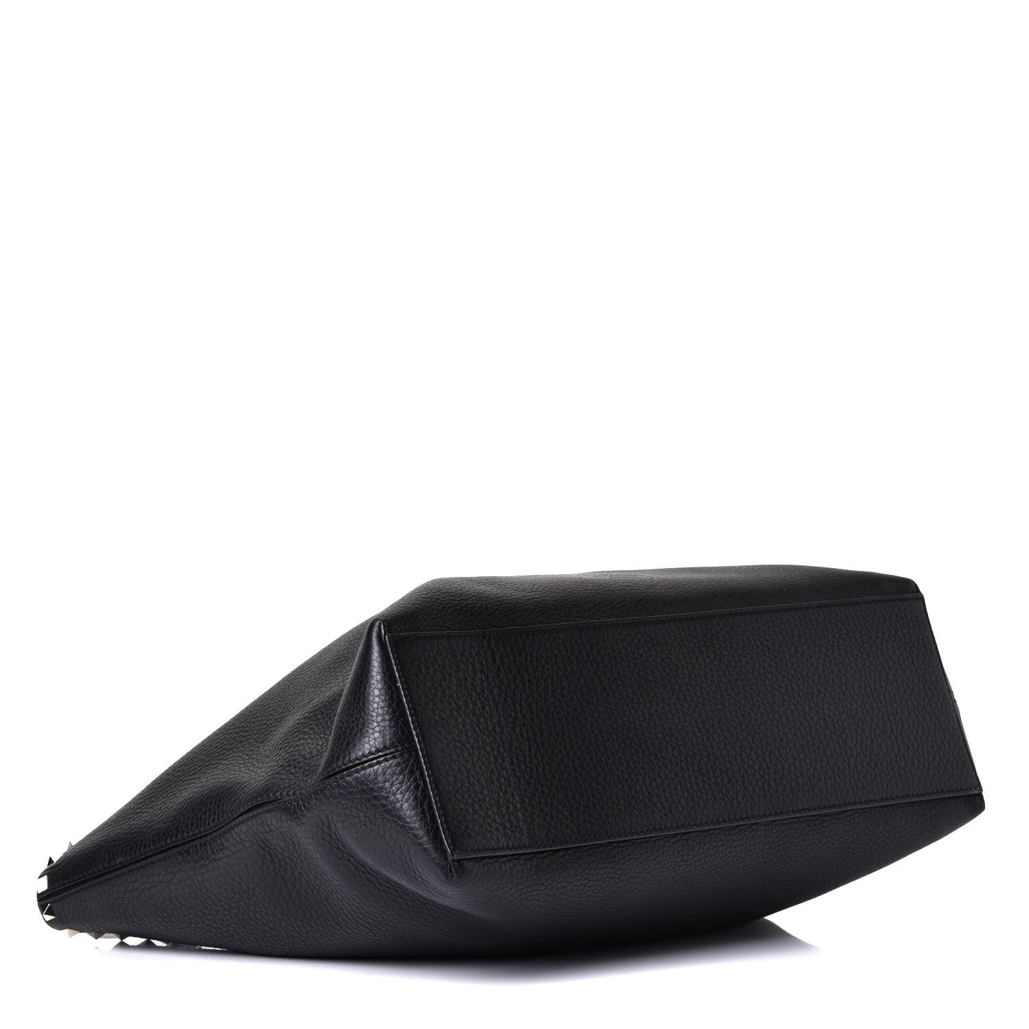 Valentino Garavani Grained Calfskin Rockstud Shoulder Tote Black 3 of 5