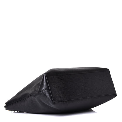 Valentino Garavani Grained Calfskin Rockstud Shoulder Tote Black 3 of 5