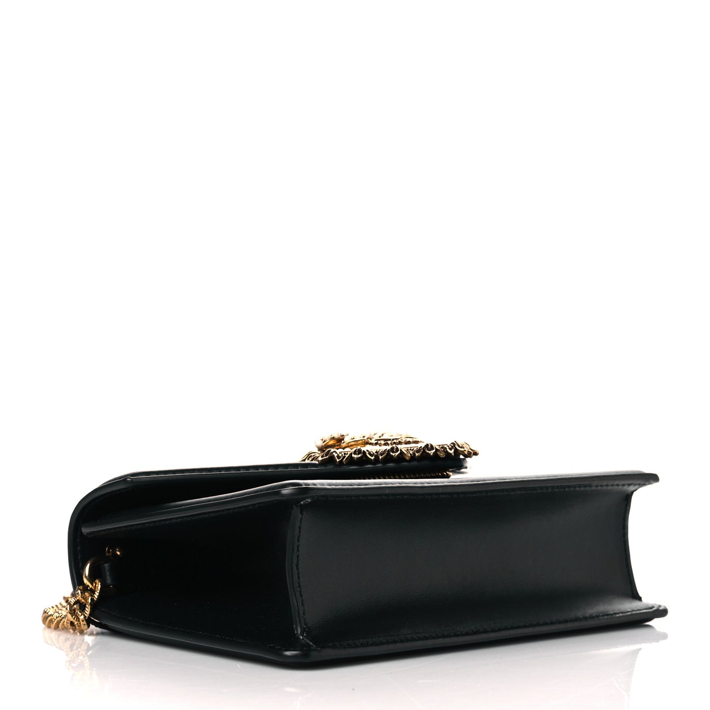Smooth Calfskin Small Devotion Envelope Top Handle Bag Black