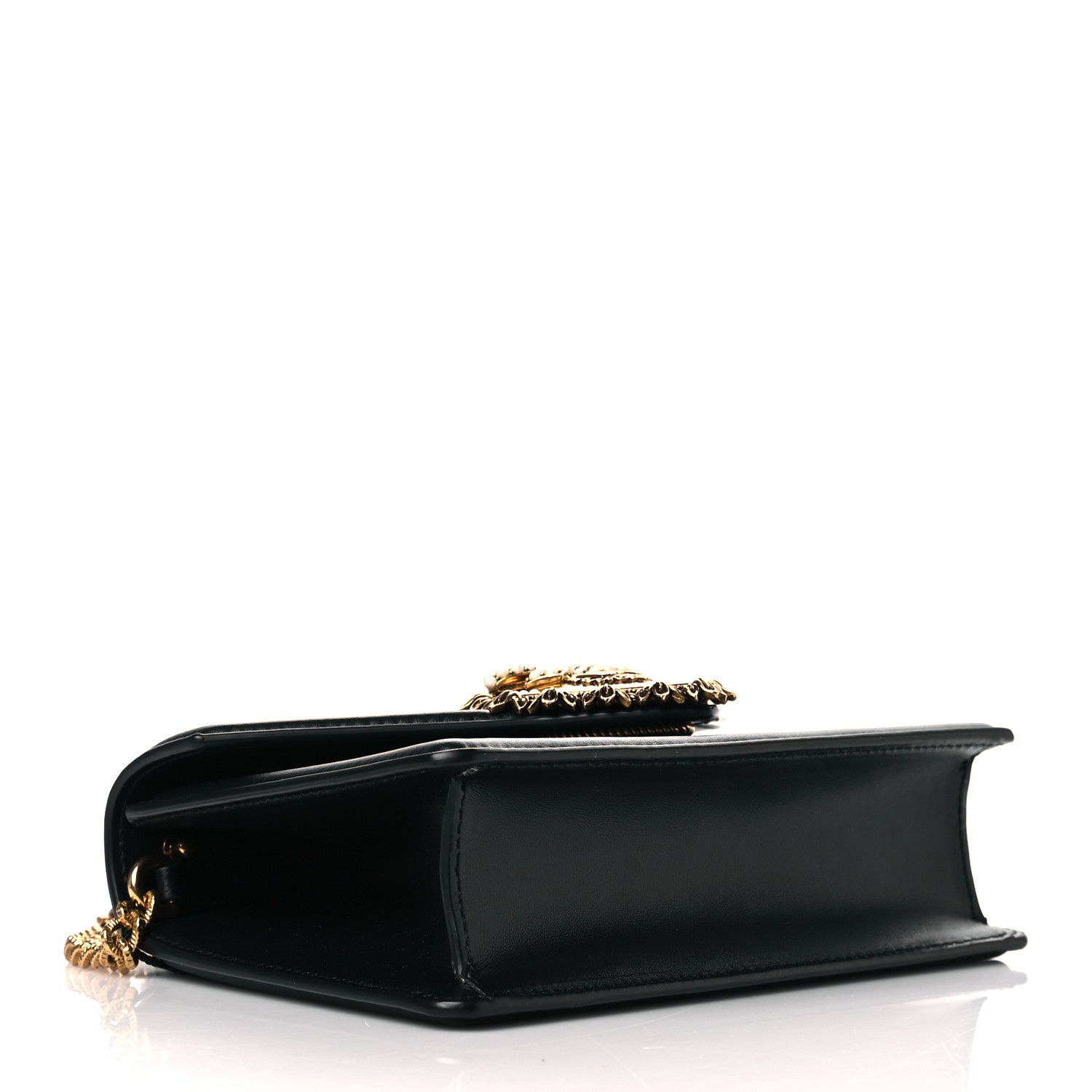 Dolce & Gabbana Smooth Calfskin Small Devotion Envelope Top Handle Bag Black 4 of 9