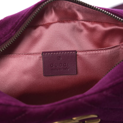 Gucci Velvet Matelasse Small GG Marmont Chain Shoulder Bag Fuchsia Violet Cyclamen 5 of 8