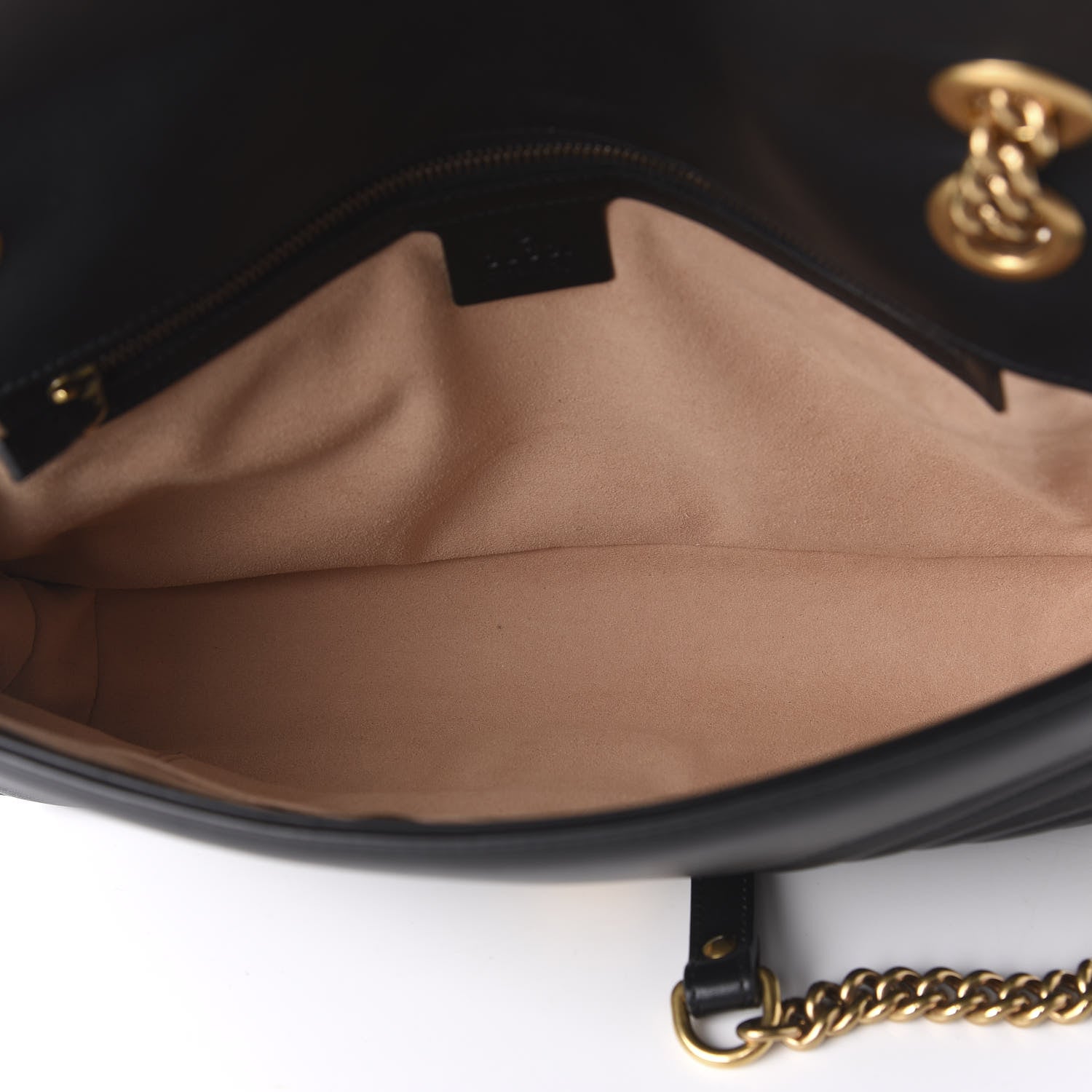 Gucci Calfskin Matelasse Medium GG Marmont Shoulder Bag Black 4 of 9