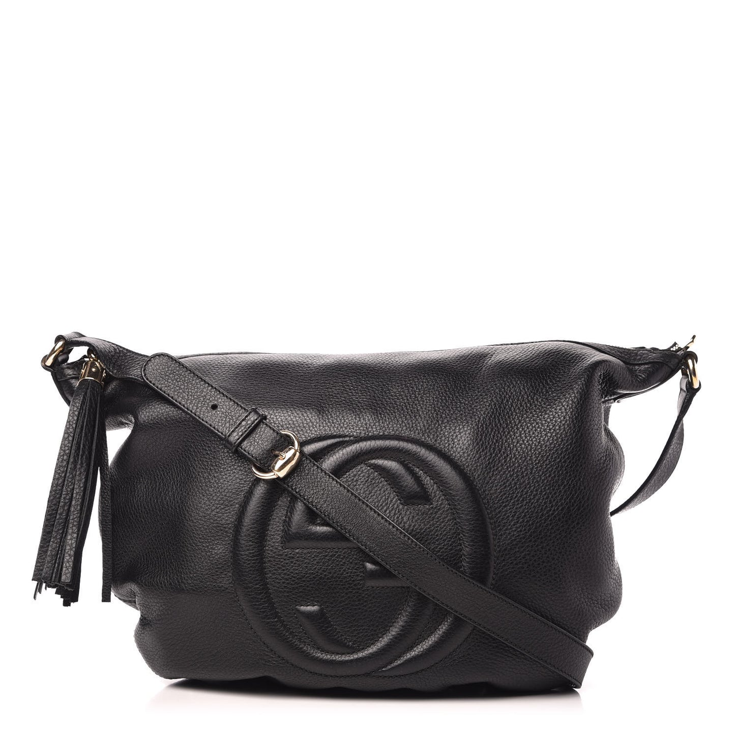 Pebbled Calfskin Medium Soho Hobo Black