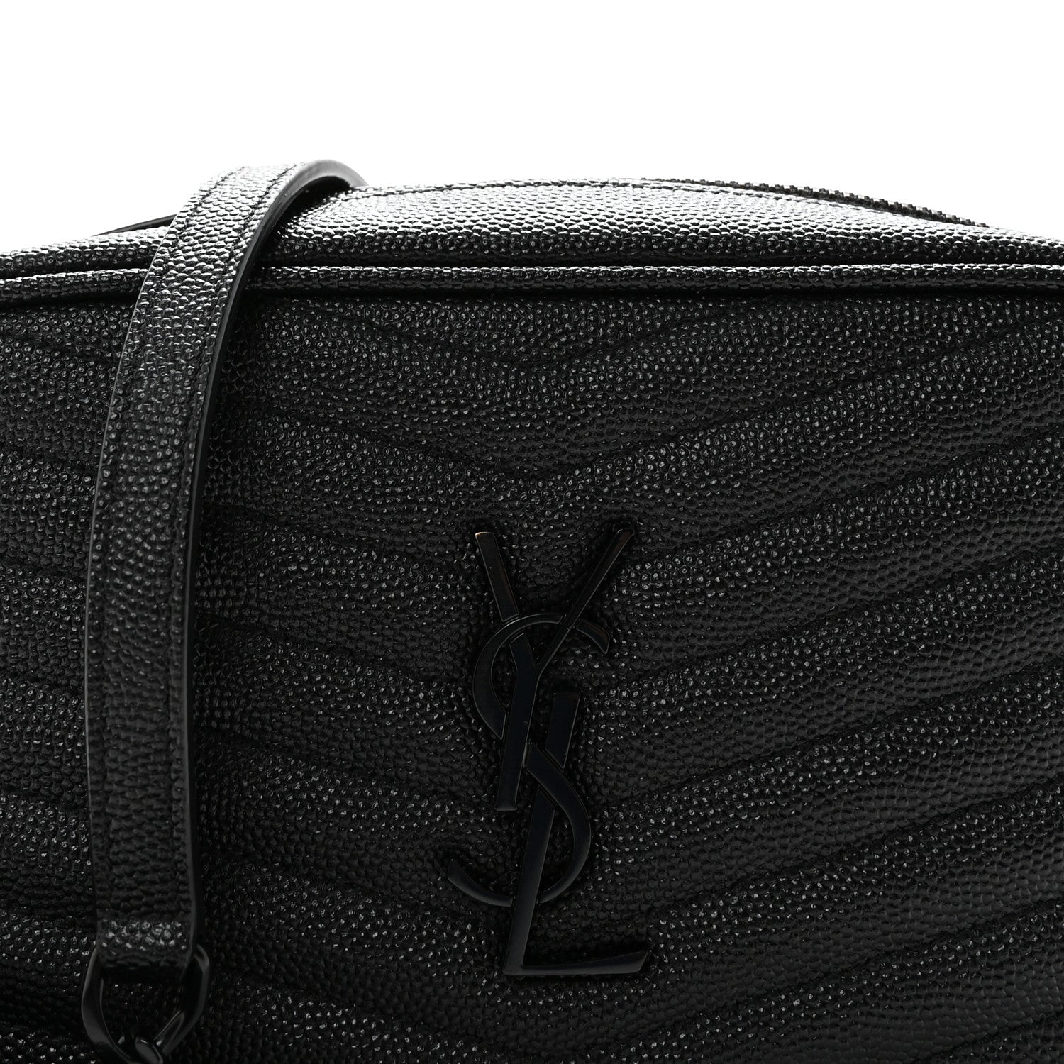 Saint Laurent Grain De Poudre Matelasse Monochrome Monogram Mini Lou Camera Bag Black 7 of 9