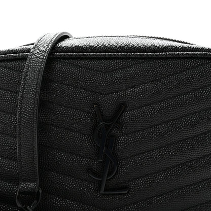 Saint Laurent Grain De Poudre Matelasse Monochrome Monogram Mini Lou Camera Bag Black 7 of 9