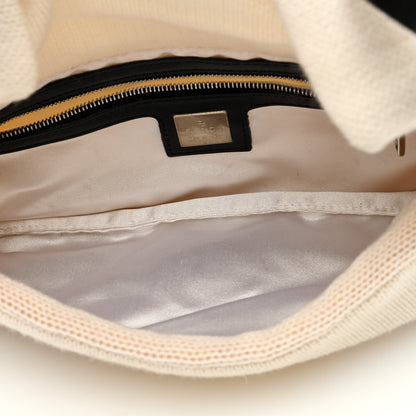 Fendi Cashmere Baguette White Black 5 of 10