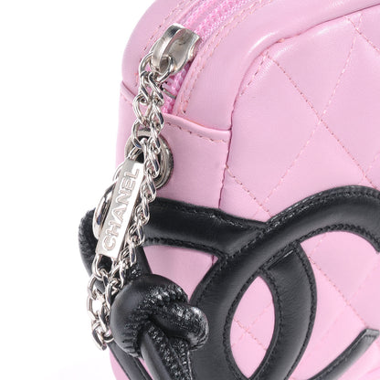 Chanel Calfskin Quilted Cambon Pochette Pink Black 6 of 9