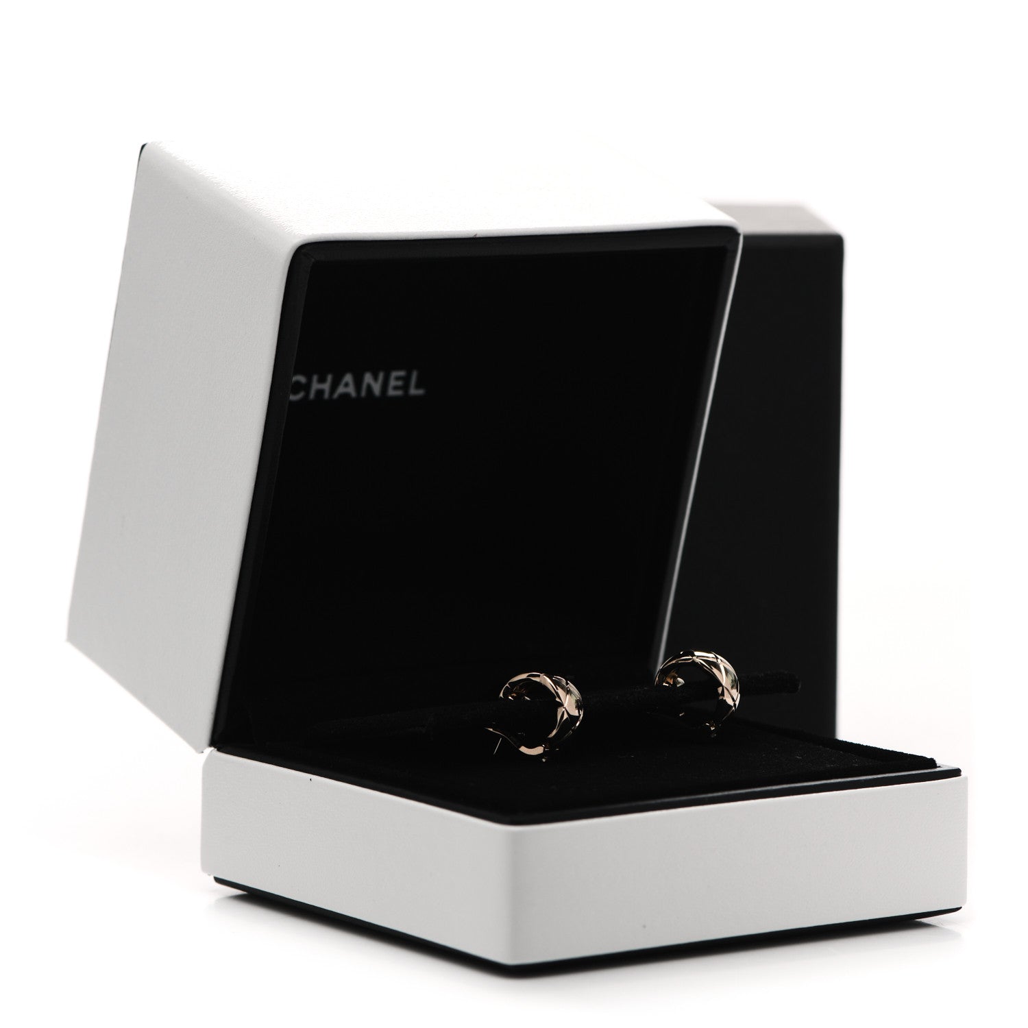 Chanel 18K Beige Gold Coco Crush Hoop Earrings 5 of 5