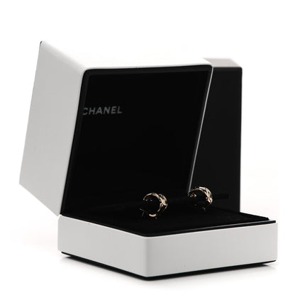 Chanel 18K Beige Gold Coco Crush Hoop Earrings 5 of 5