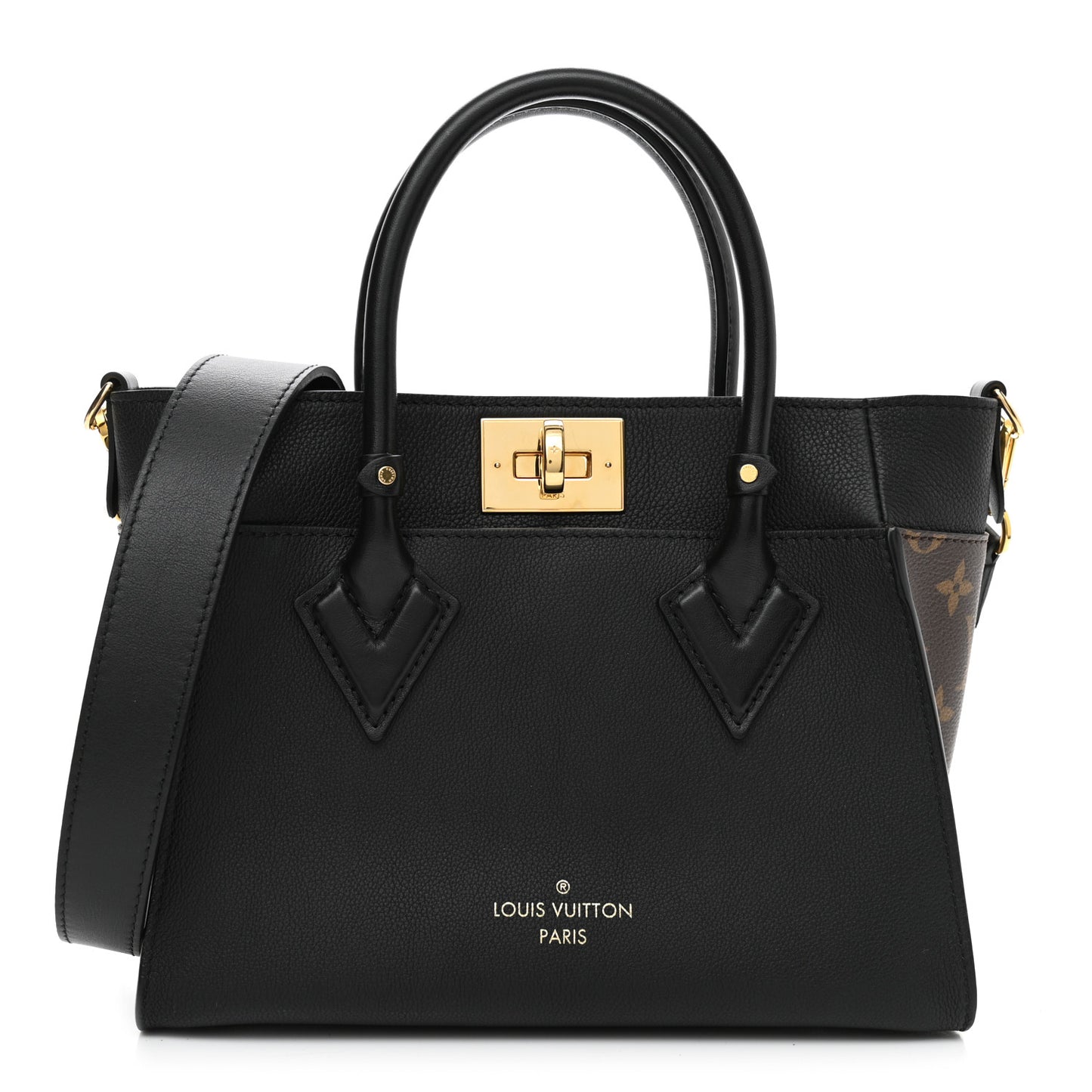 Calfskin Monogram On My Side PM Black