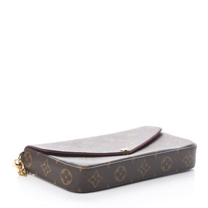 Louis Vuitton Monogram Pochette Felicie Chain Wallet Fuchsia 4 of 9