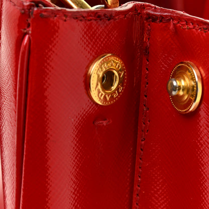 Prada Saffiano Vernice Mini Galleria Double Zip Tote Rosso 20 of 30