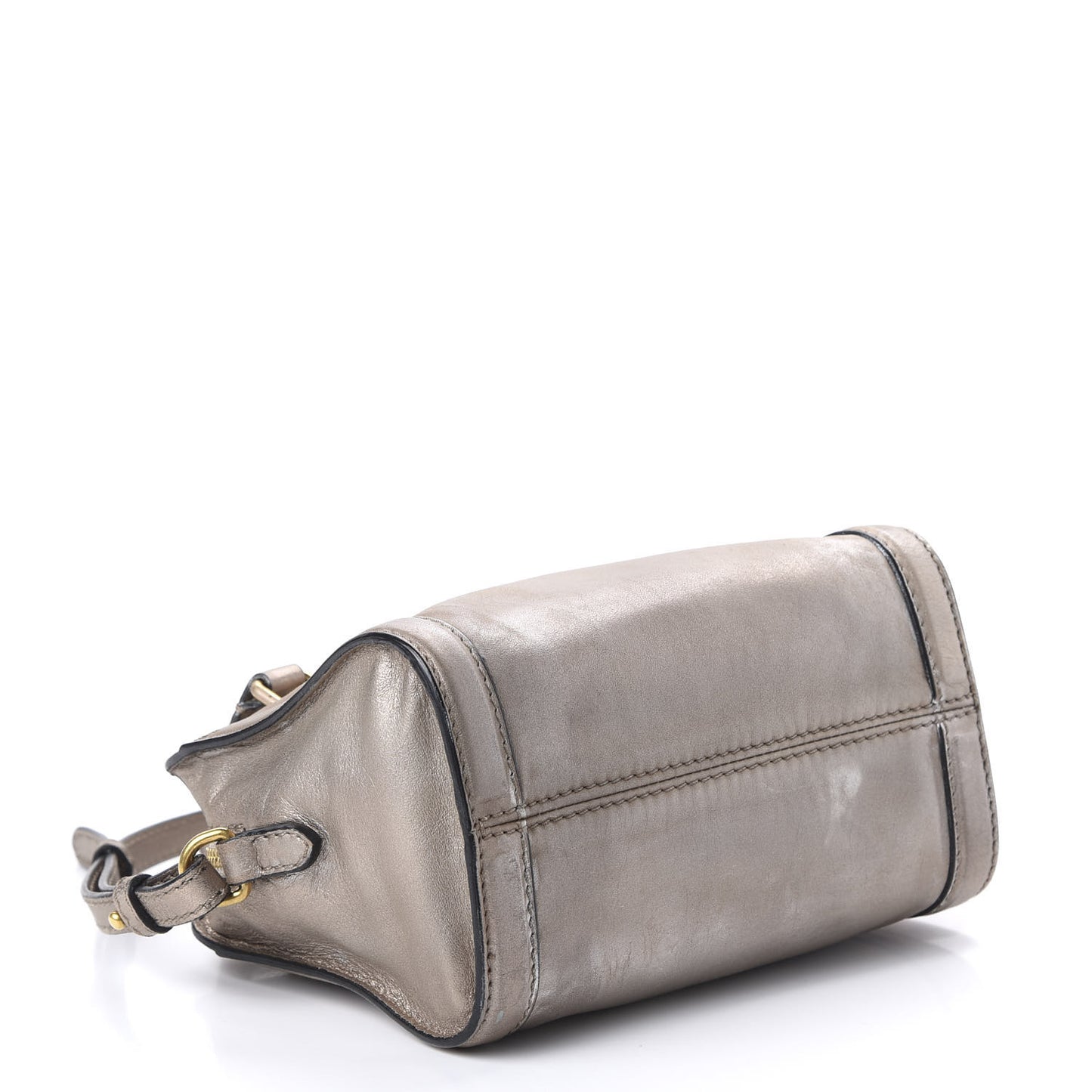 Metallic Calfskin Mini Padlock Tote Skin