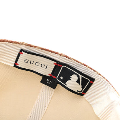 Gucci X MLB Monogram NY Yankees Baseball Hat 57-61 Beige Ruggine 6 of 7