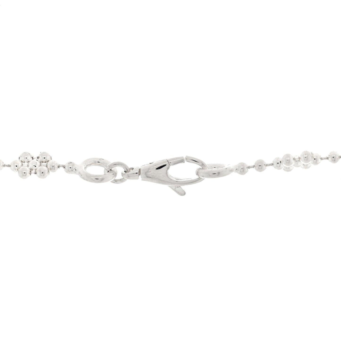 Sterling Silver Interlocking GG Pendant Beaded Necklace