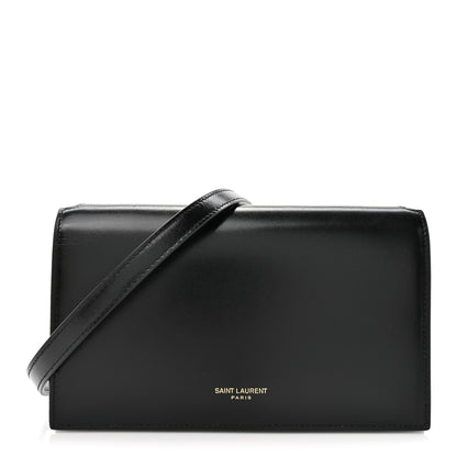 Saint Laurent Smooth Calfskin Monogram Crossbody Bag Black 1 of 10