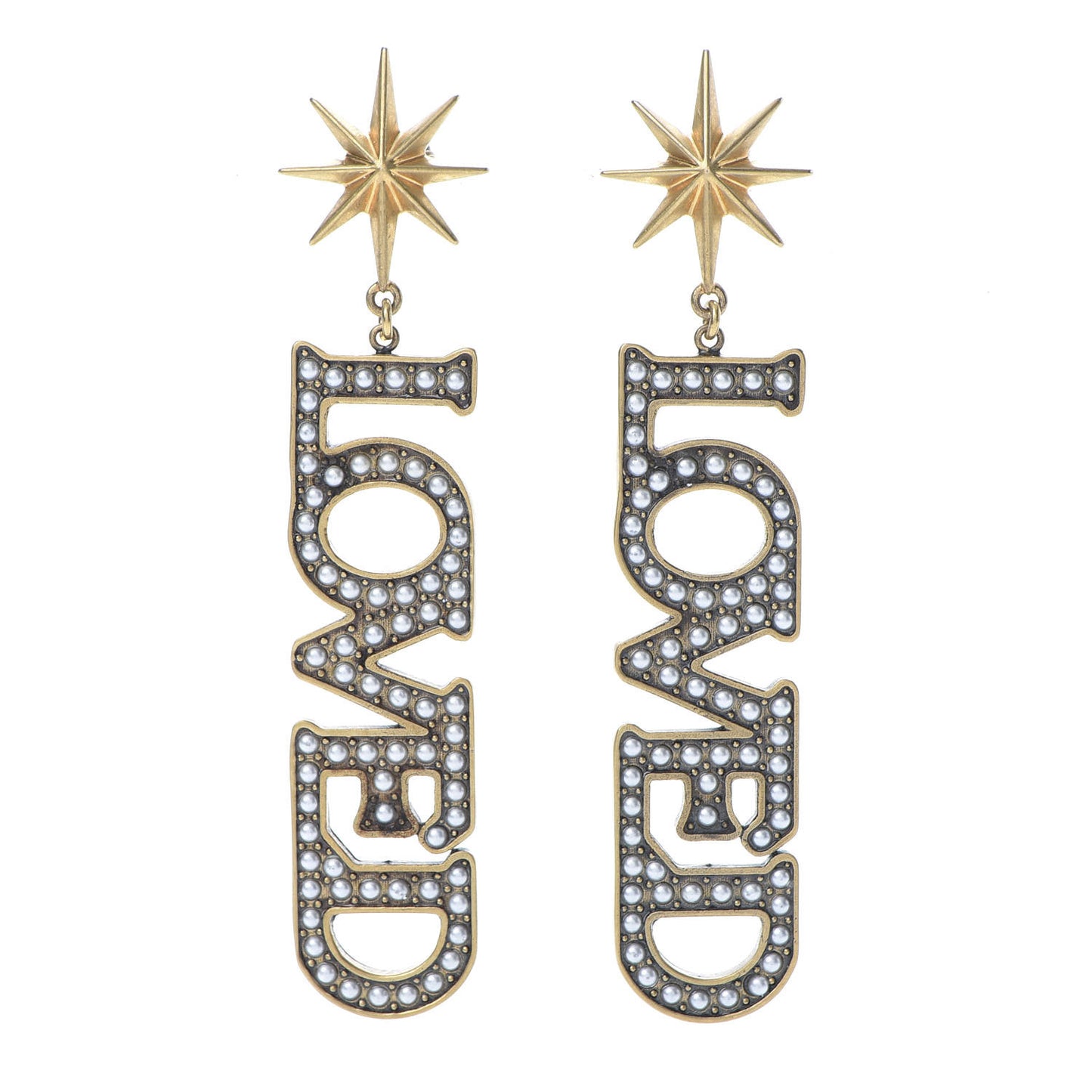 Pearl Loved Earrings Aged Gold