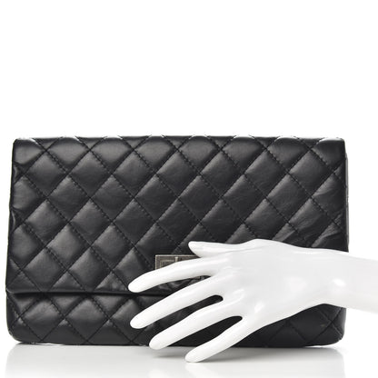 Chanel Aged Calfskin Quilted Reissue 2.55 Clutch Black 2 of 13