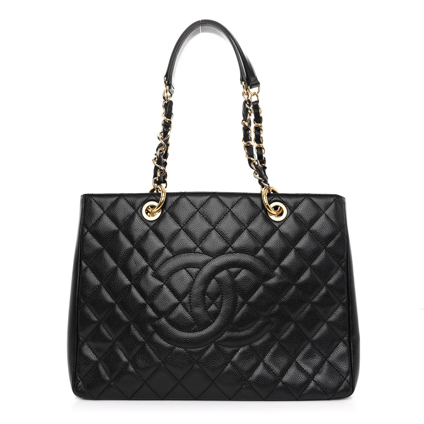 Caviar Quilted Grand Shopping Tote GST Black