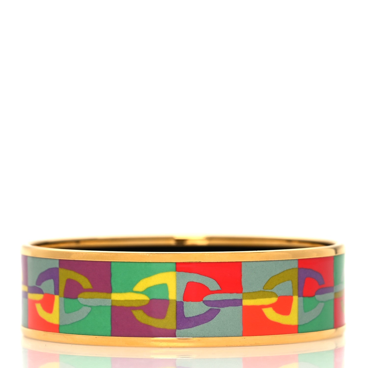 Hermes Enamel Printed Optique Chaine D'Ancre Wide Bracelet 65 3 of 5