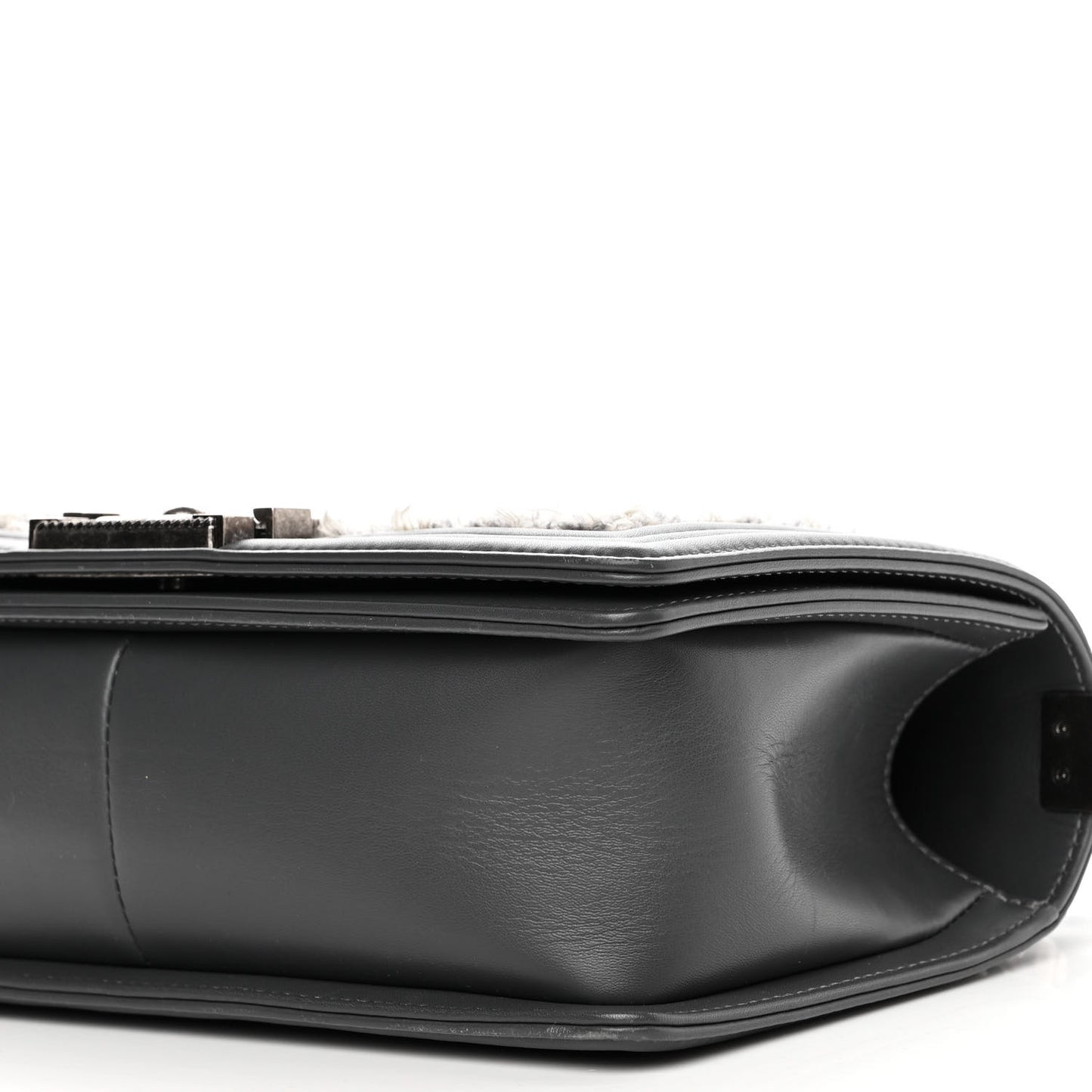 Tweed Calfskin Medium Boy Flap Grey