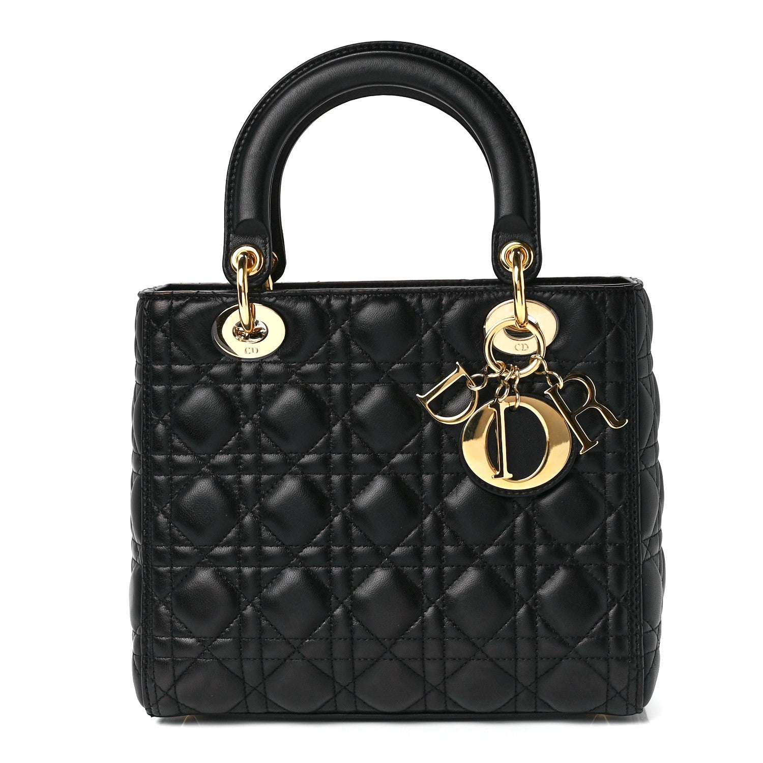 Christian Dior Lambskin Cannage Medium Lady Dior Black 1 of 11