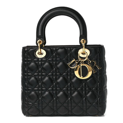 Christian Dior Lambskin Cannage Medium Lady Dior Black 1 of 11