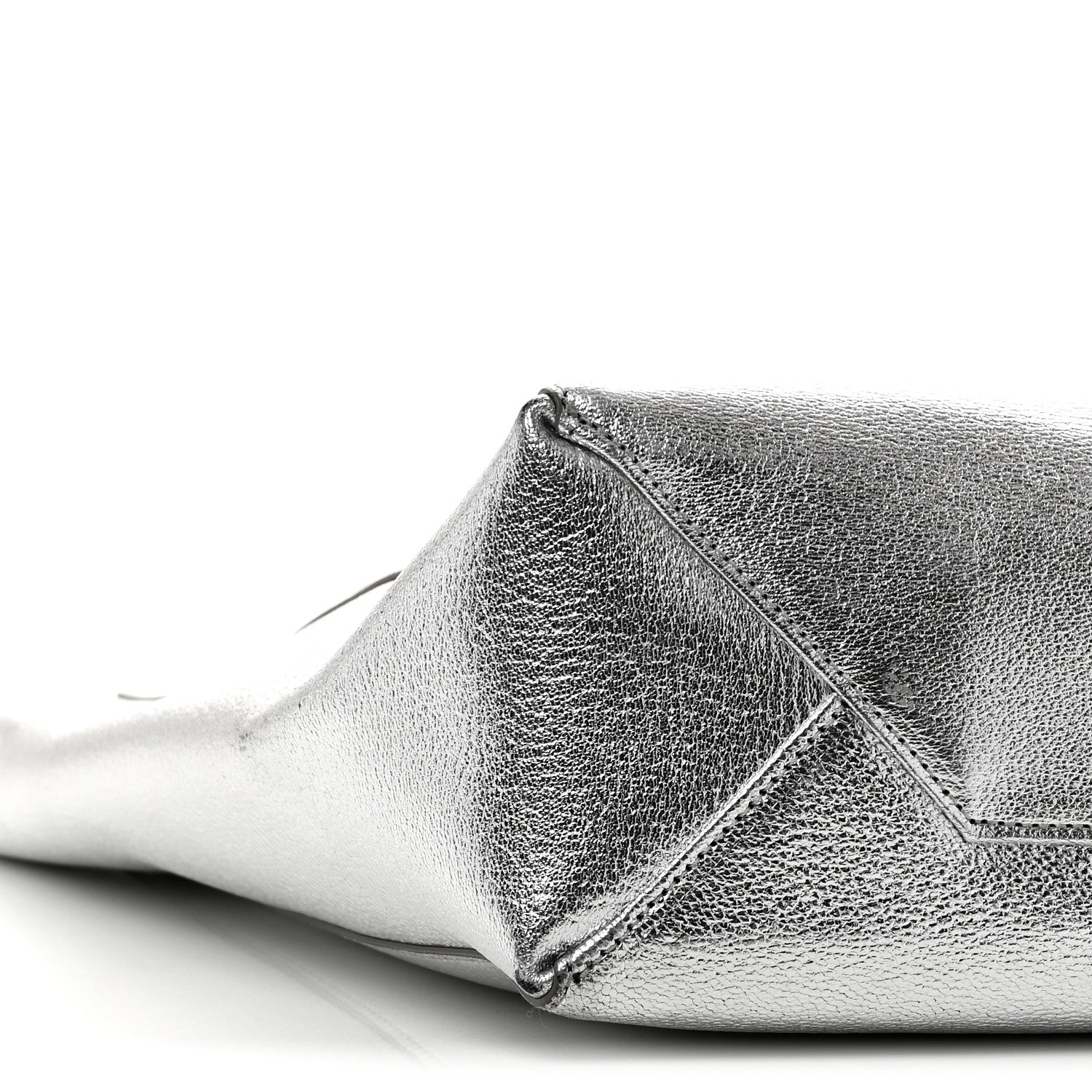 Celine Metallic Grained Calfskin Small Vertical Cabas Silver 8 of 9