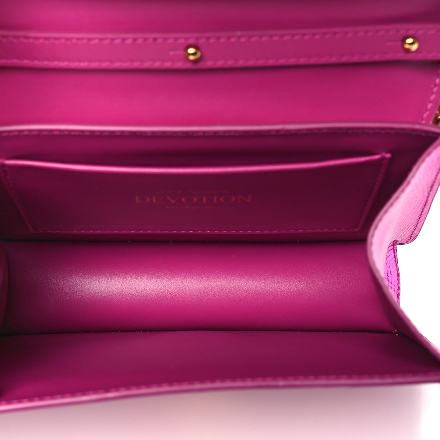 Glitter Metallic Lizard Small Devotion Top Handle Bag Fuchsia