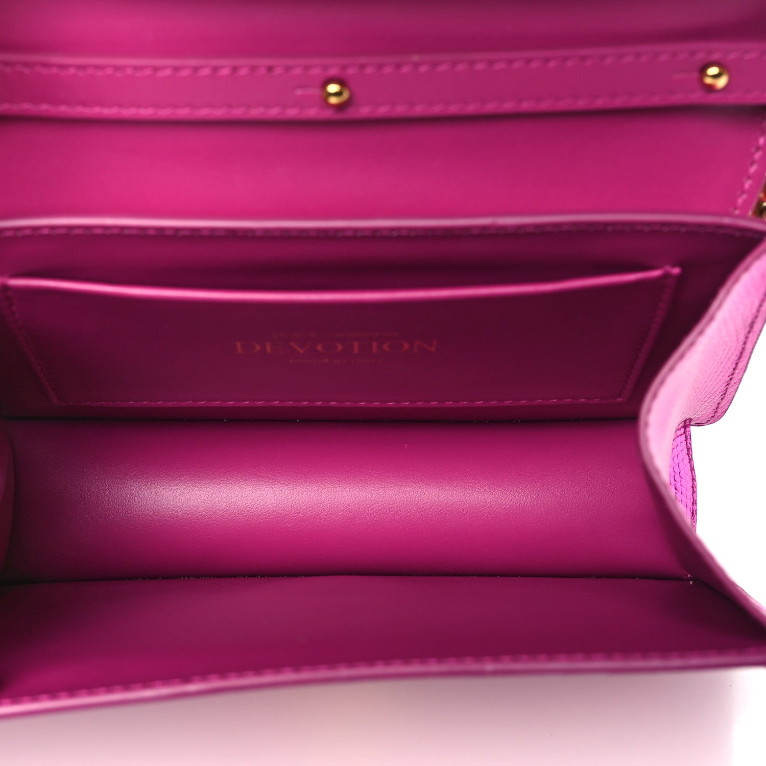 Dolce & Gabbana Glitter Metallic Lizard Small Devotion Top Handle Bag Fuchsia 5 of 10