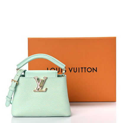Louis Vuitton Taurillon Summer Stardust Mini Capucines Vert D'eau 9 of 9