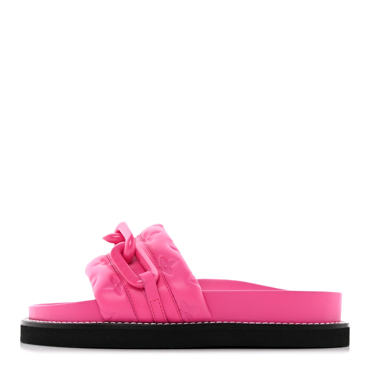 Calfskin Embossed Monogram Sunset Flat Comfort Mule 36 Rose Pop