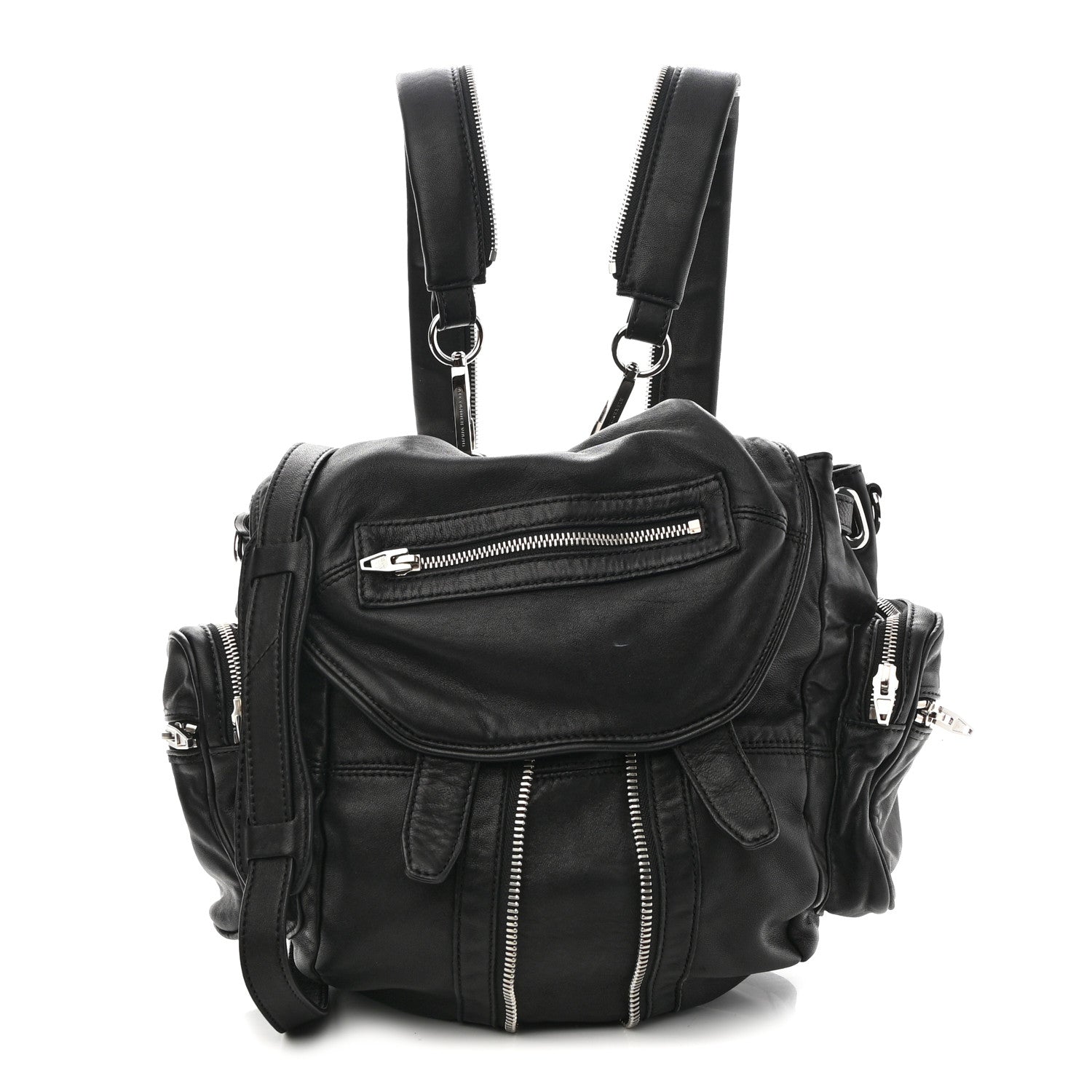Alexander Wang Lambskin Marti Backpack Bag Washed Black Rhodium Hardware 1 of 9