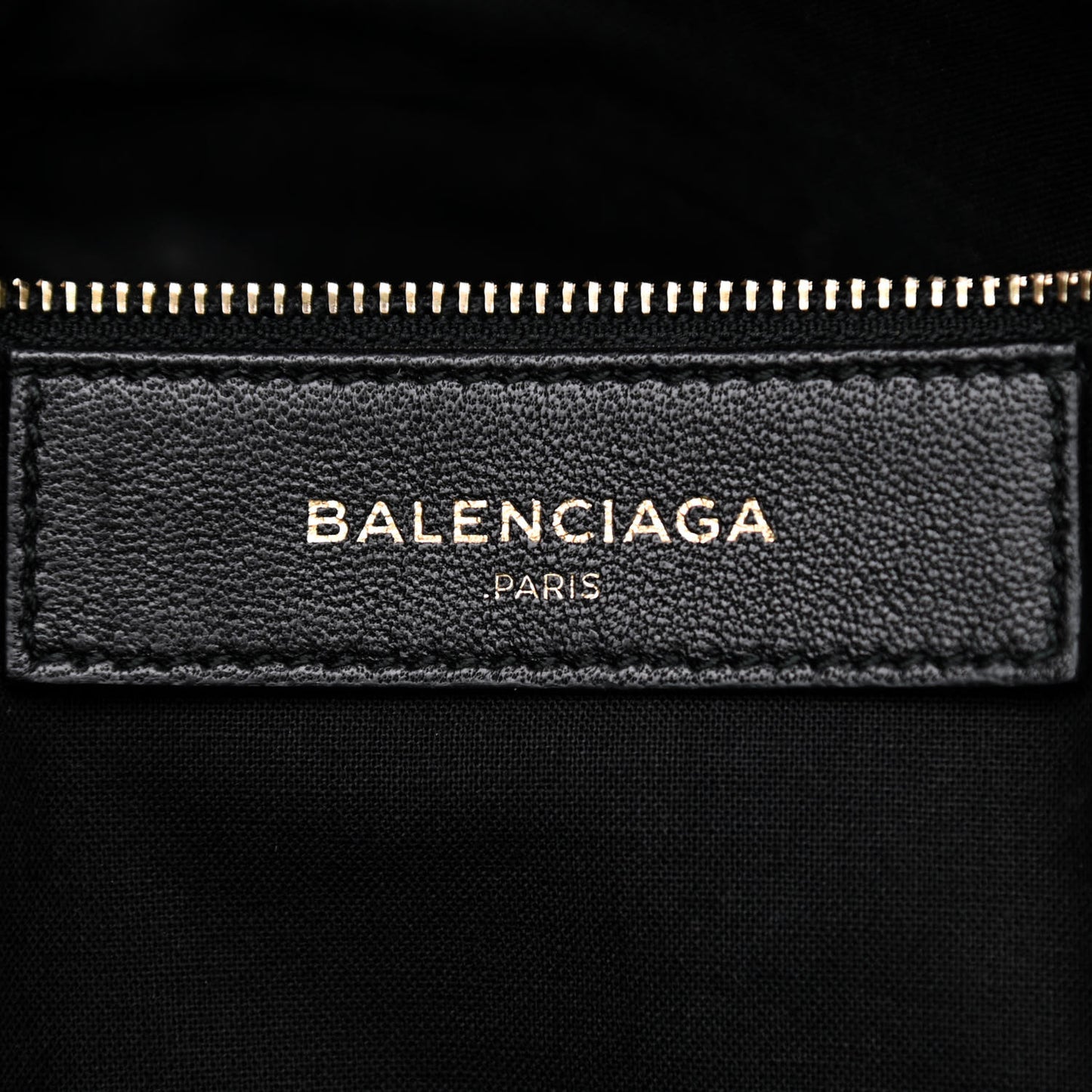 Calfskin Crocodile Embossed Giant 12 Gold Hardware City Black