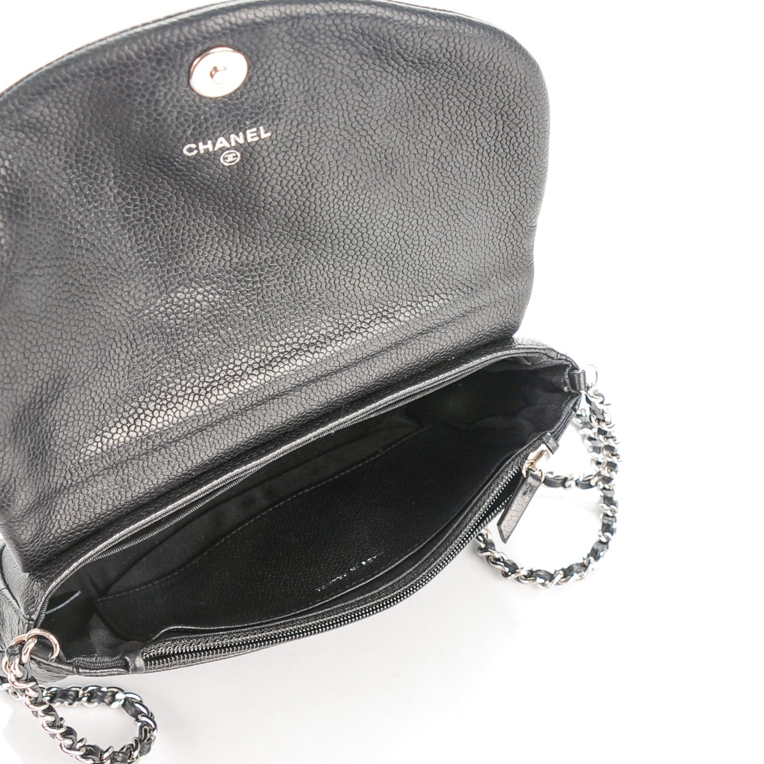 Chanel Caviar Half Moon Wallet On Chain WOC Black 5 of 8