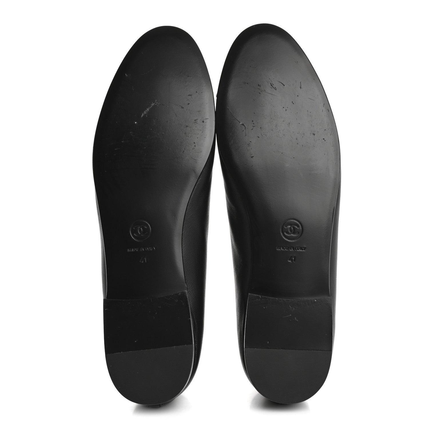 Chanel Lambskin Patent Cap Toe Ballerina Flats 41 Black 6 of 10