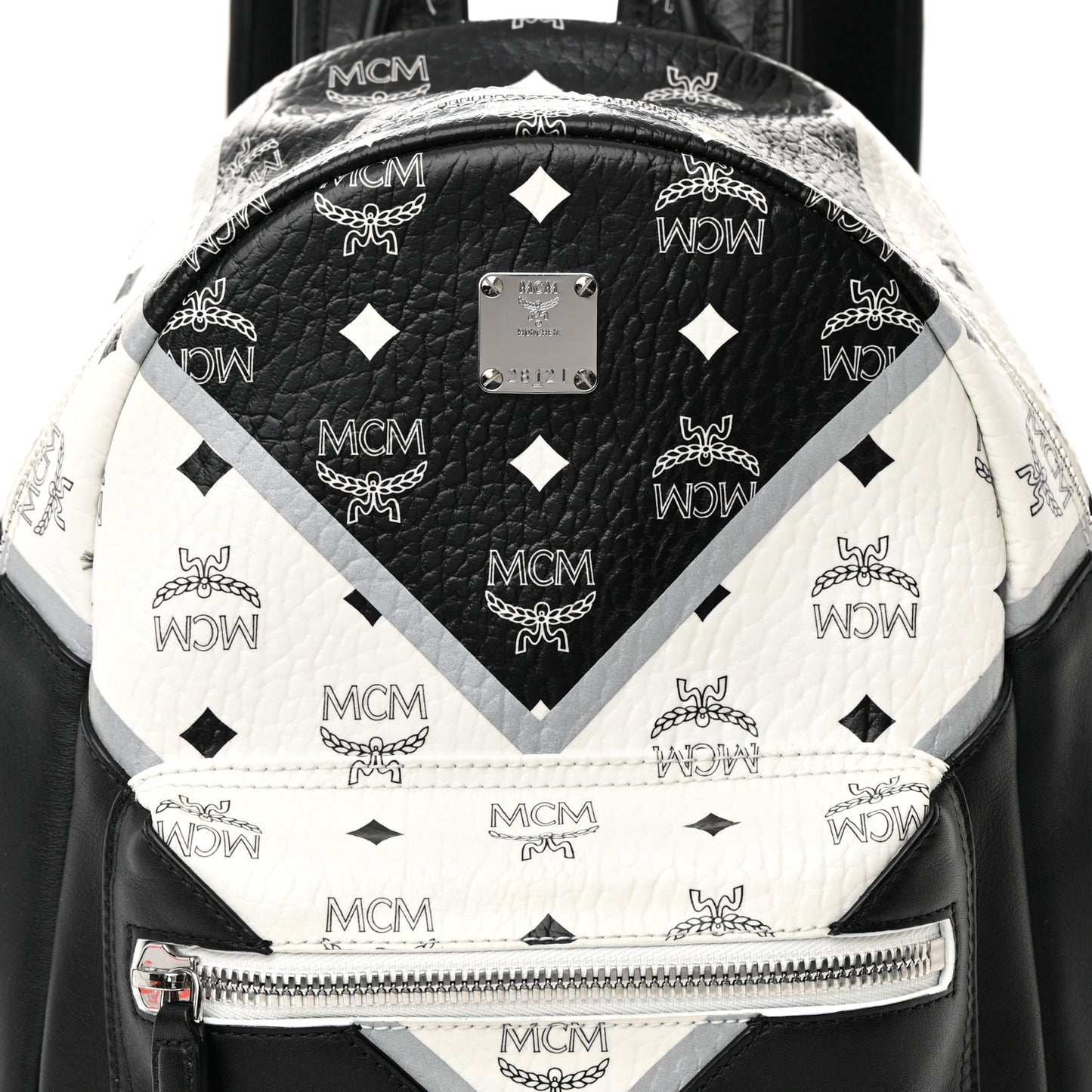 Visetos Chevron Colorblock Small Stark Backpack Black White