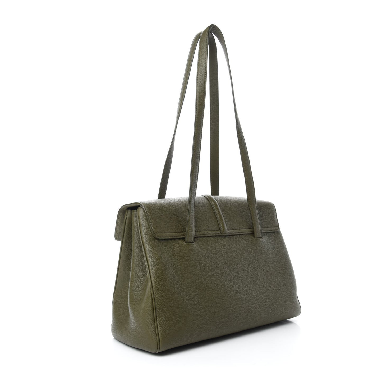 Grained Calfskin Medium Soft 16 Bag Dark Olive