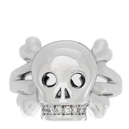Christian Dior 18K White Gold Diamond Tete de Mort Ring 56 7.75 1 of 4