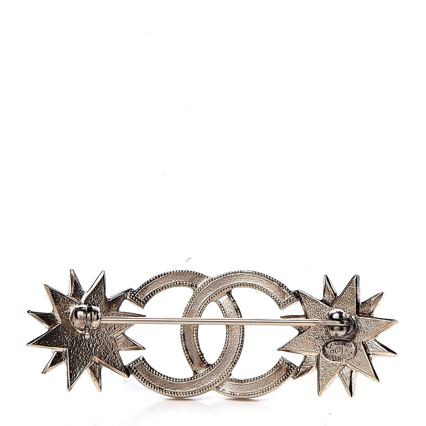 Pearl Crystal CC Star Brooch Gold
