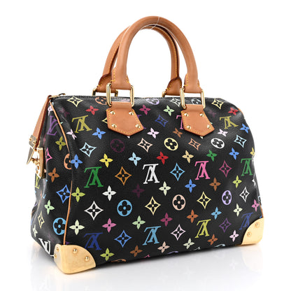 Louis Vuitton Monogram Multicolor Speedy 30 Black 3 of 10
