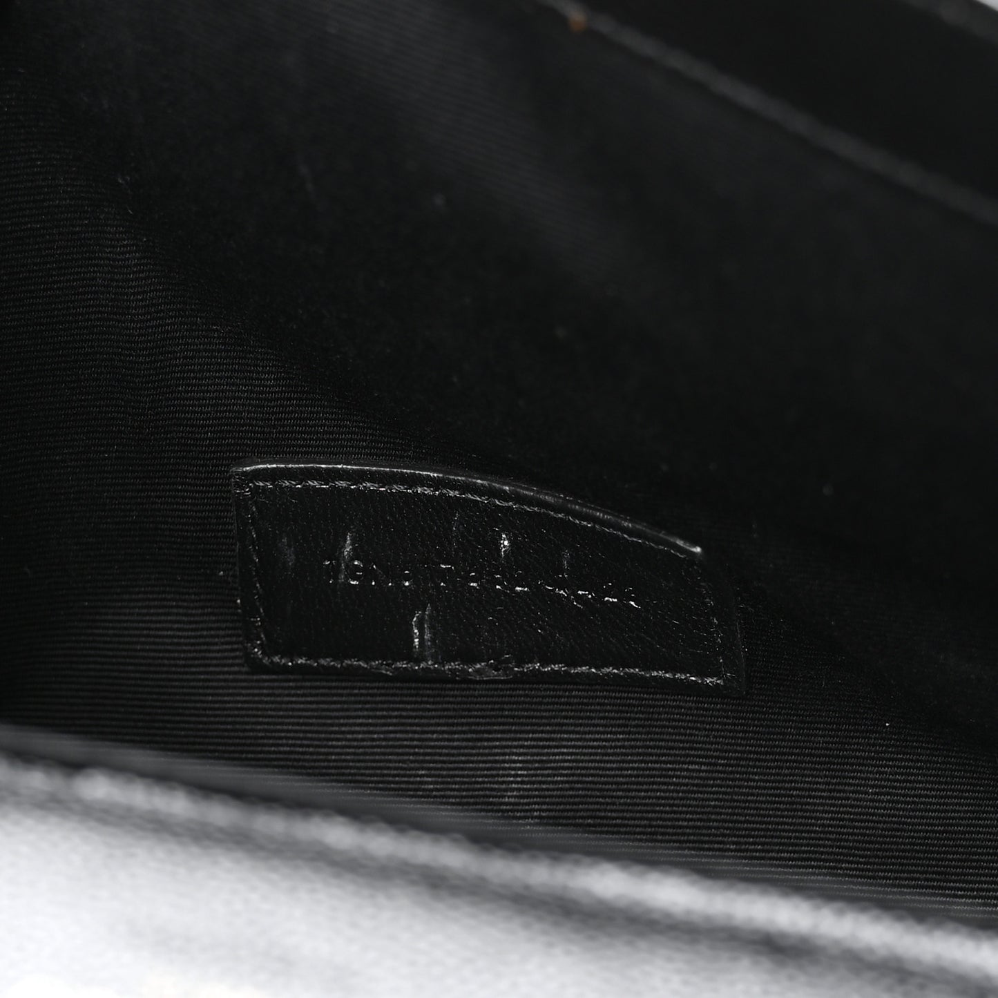 Grain De Poudre Matelasse Chevron Monogram Monochrome Envelope Clutch Black